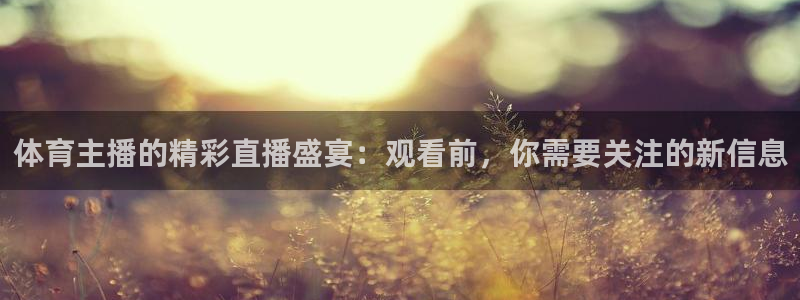 体育主播的精彩直播盛宴：观看前，你需要关注的新信息
